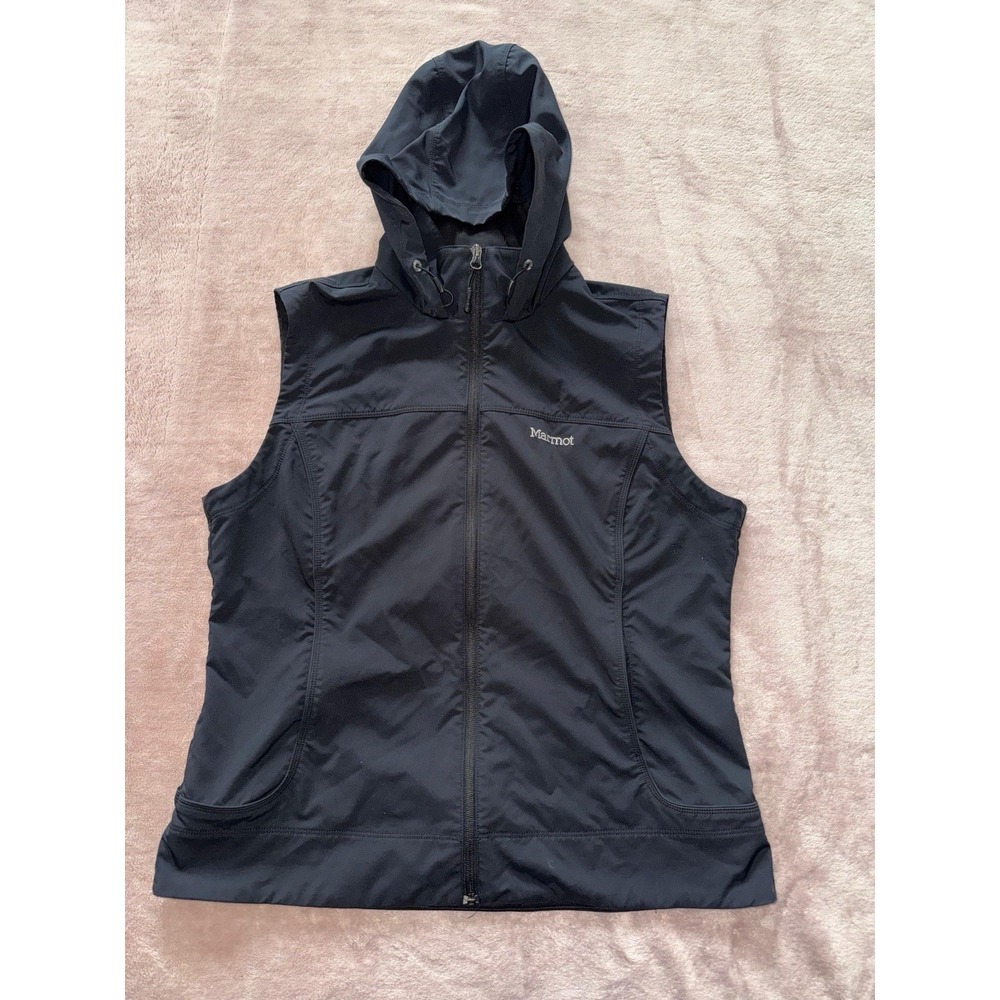 Marmot Women's Full Zip Hooded Vest Black Size X-Large